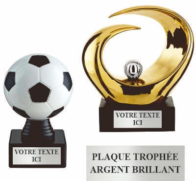 plaque trophee argent brillant